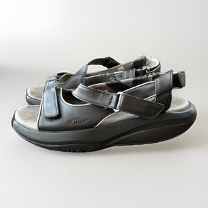 MBT Panda Black Leather Sandals Women’s Size 9 Orthopedic Rocker Shoes